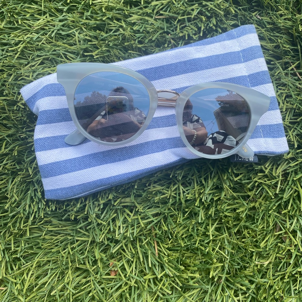 J. Crew white sunglasses. Lightly worn.  No scratches. Spring time fun!